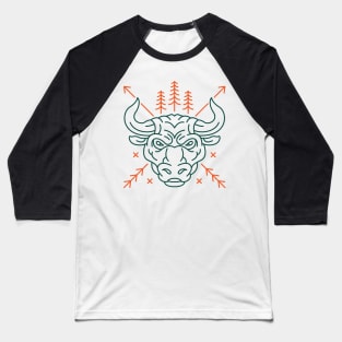 Wild Bull Head Baseball T-Shirt